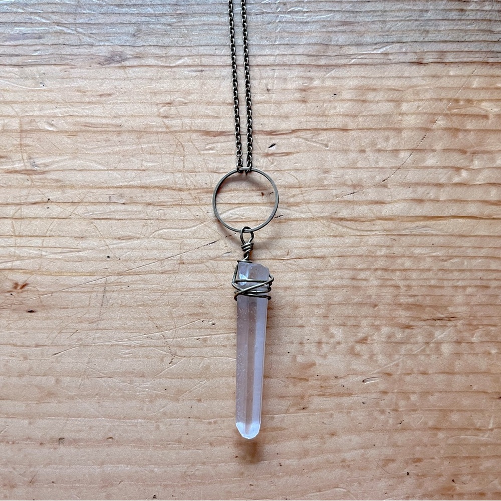 Quartz Pendant on 16” Chain, Made in Bozeman, MT